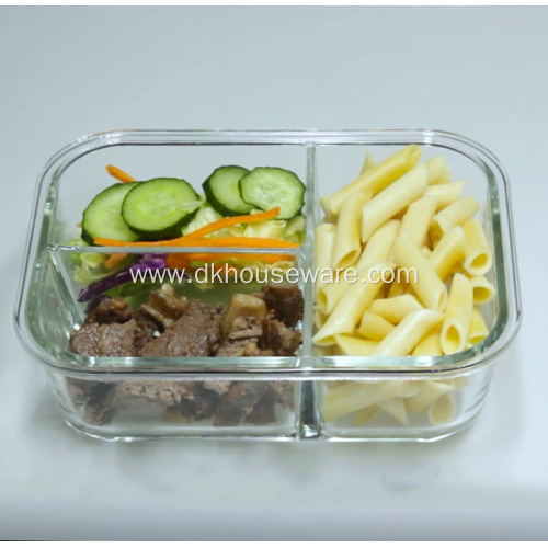 Full Compartments Glass Food Containers with Airtight Lid